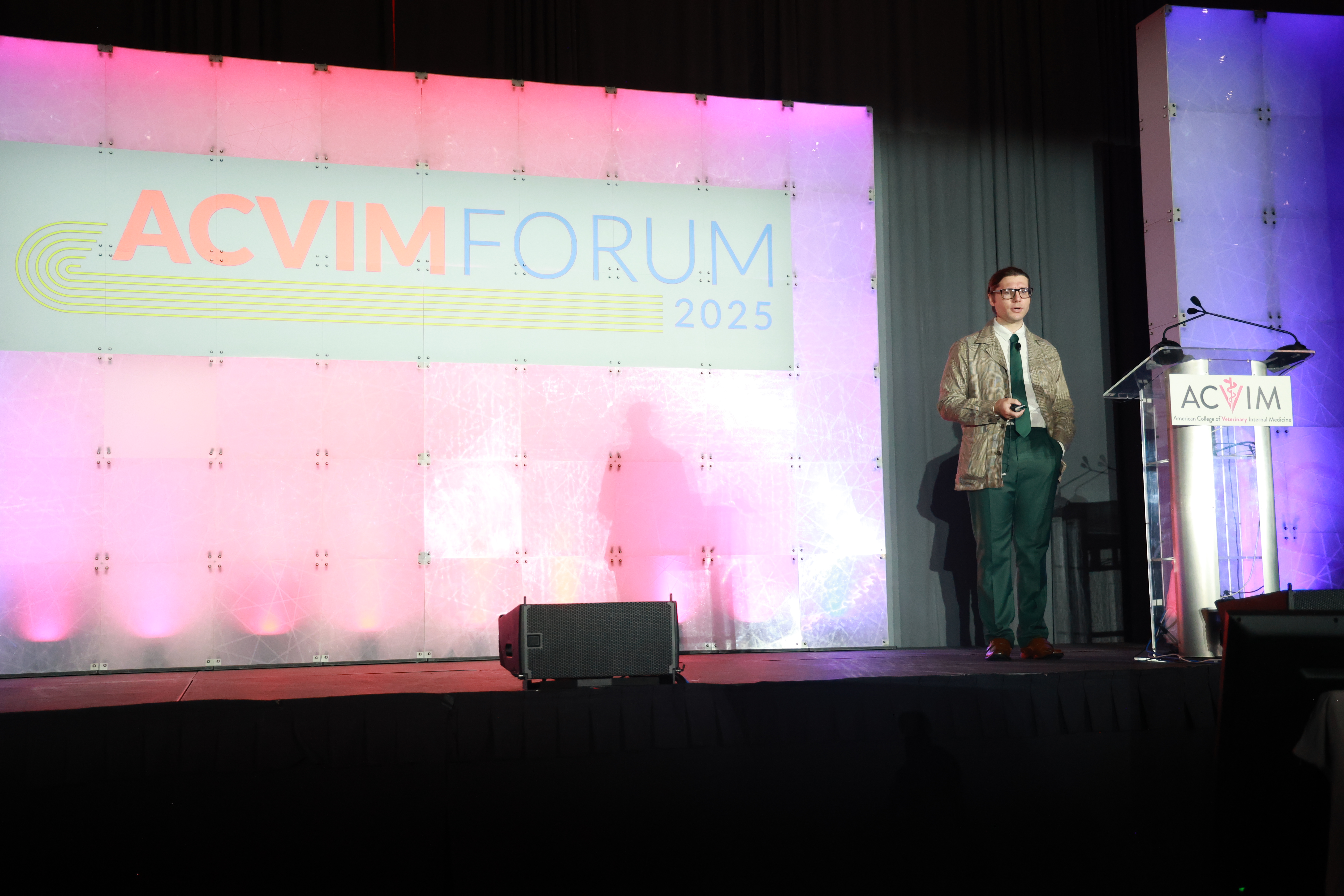 Speaker on stage at the general session