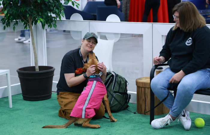 Attendee with a dog