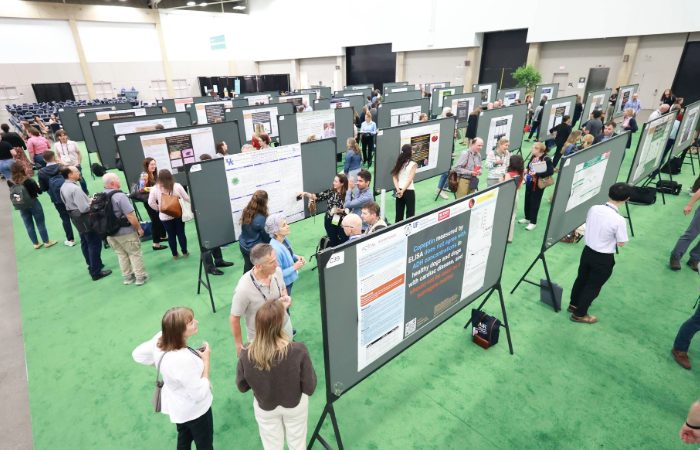 crowd of attendees in exhibit hall