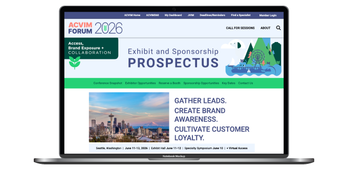 Prospectus web page on a laptop